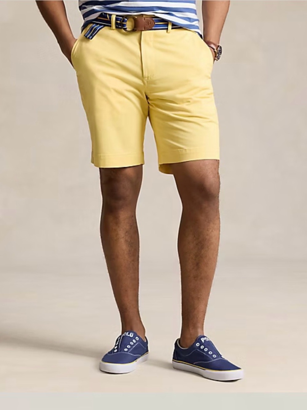 Polo Ralph Lauren Stretch Classic Fit 9” Butter Yellow Chino Shorts Mens Size 31